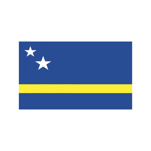 Luv My Flag Curacao design: blue, yellow with two stars.