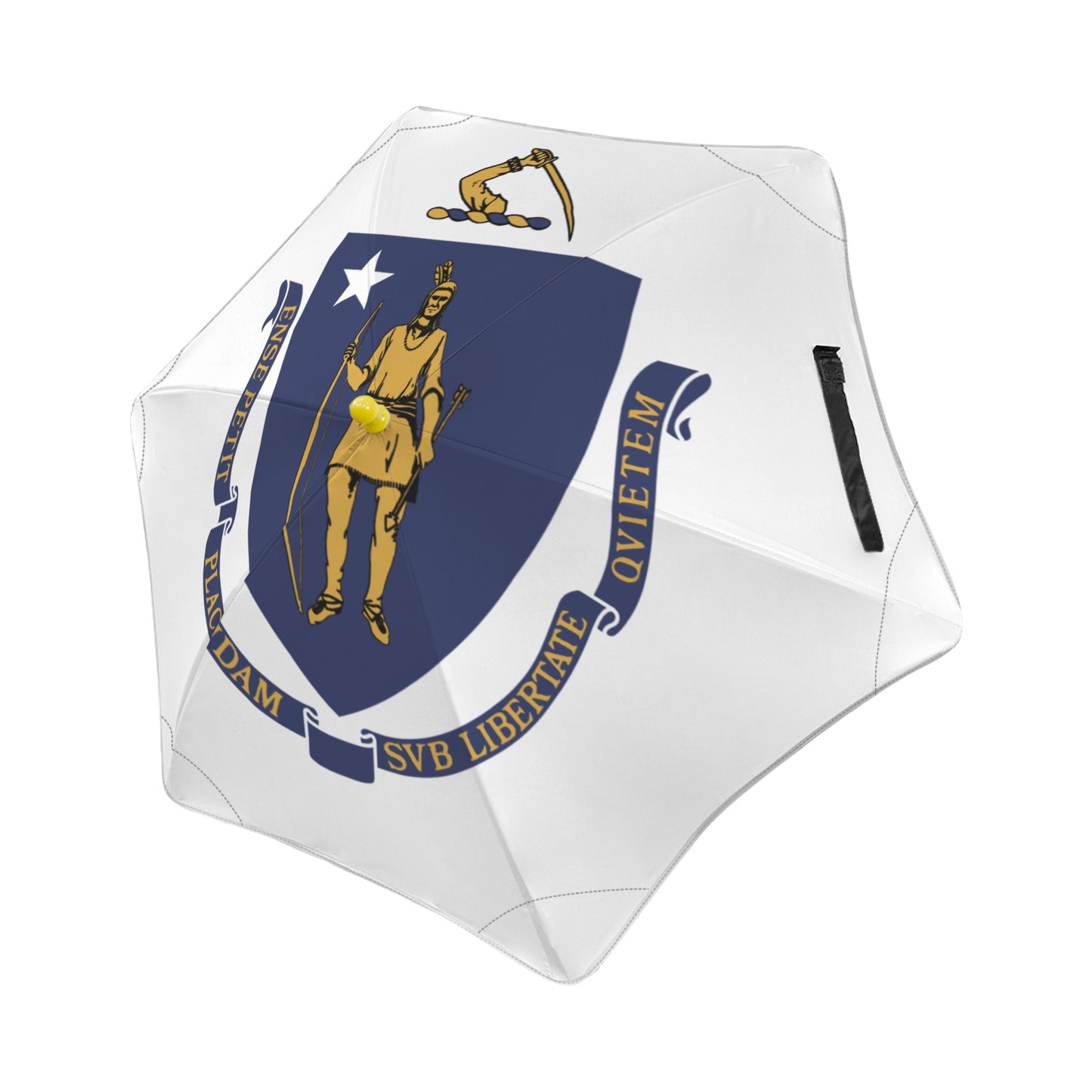 Massachusets Flag Inspired Kids Safe Round Corner Umbrella