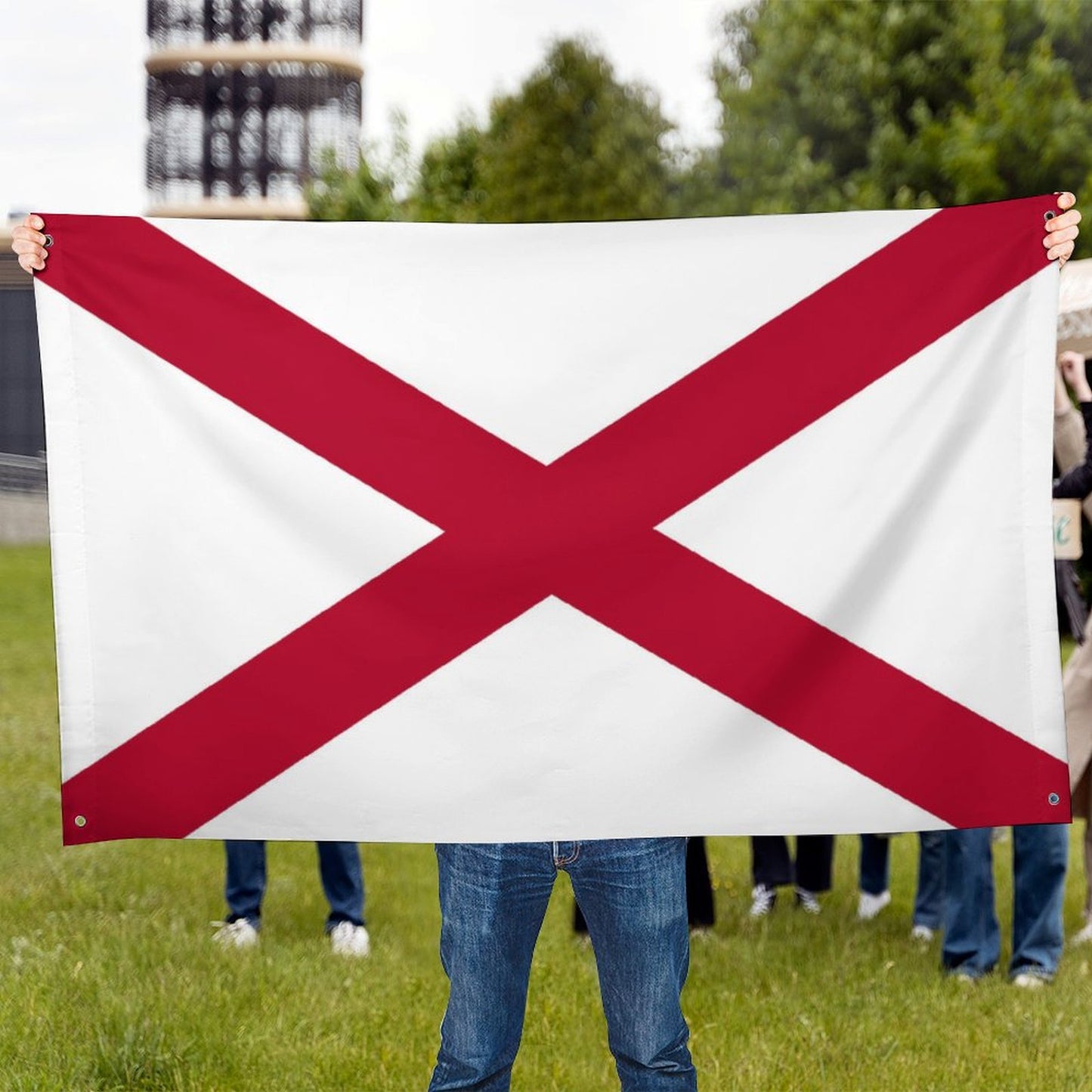 Alabama Flag Inspired Wall Mount Flag with Four Grommets (35x59 in)