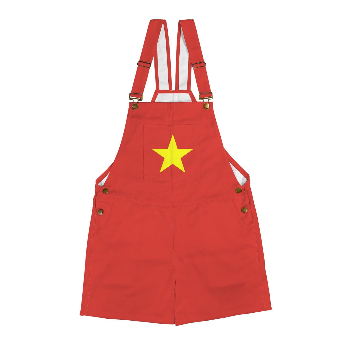 Vietnam Flag Inspired Unisex Suspender Jumpsuit