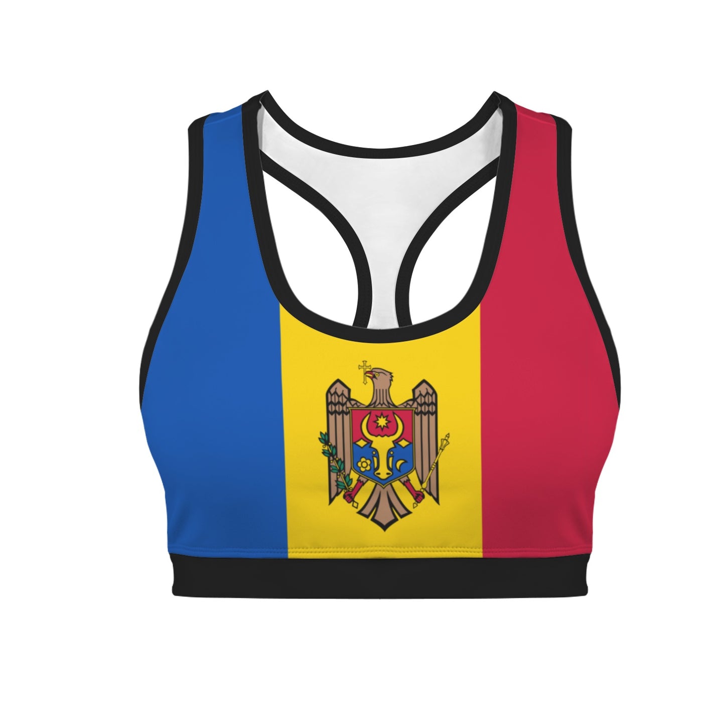 Moldova Flag Racerback Sports Bra