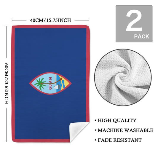 Guam Flag Inspired Kitchen Towel 40X60cm (Pack of 2) | Printed In the USA