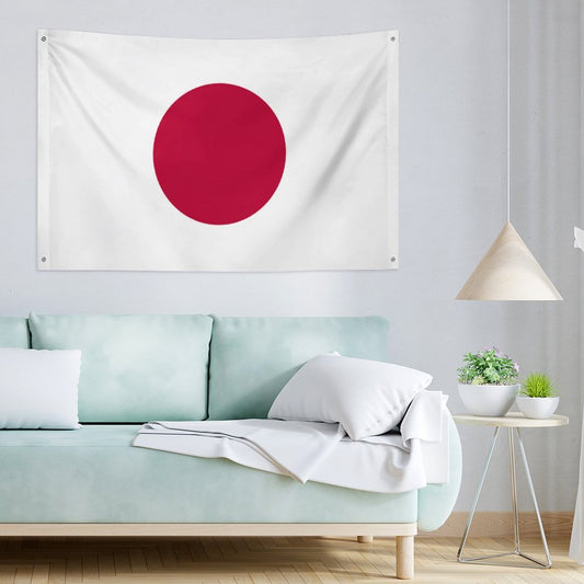 Japan Flag Inspired Wall Mount Flag with Four Grommets (35x59 in)