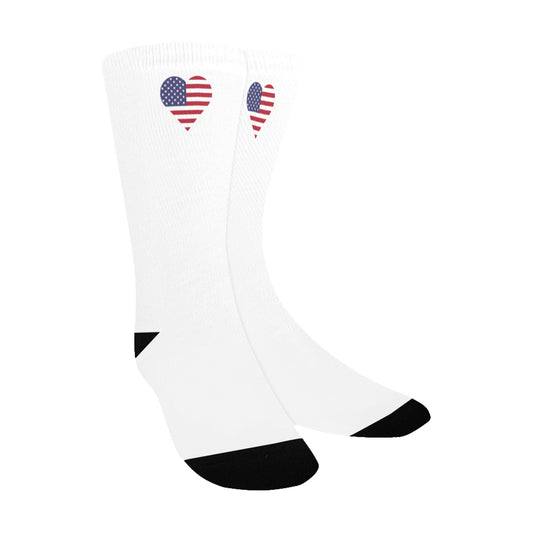 USA/American Flag Inspired Heart Kid's Custom Socks (Made in the USA)
