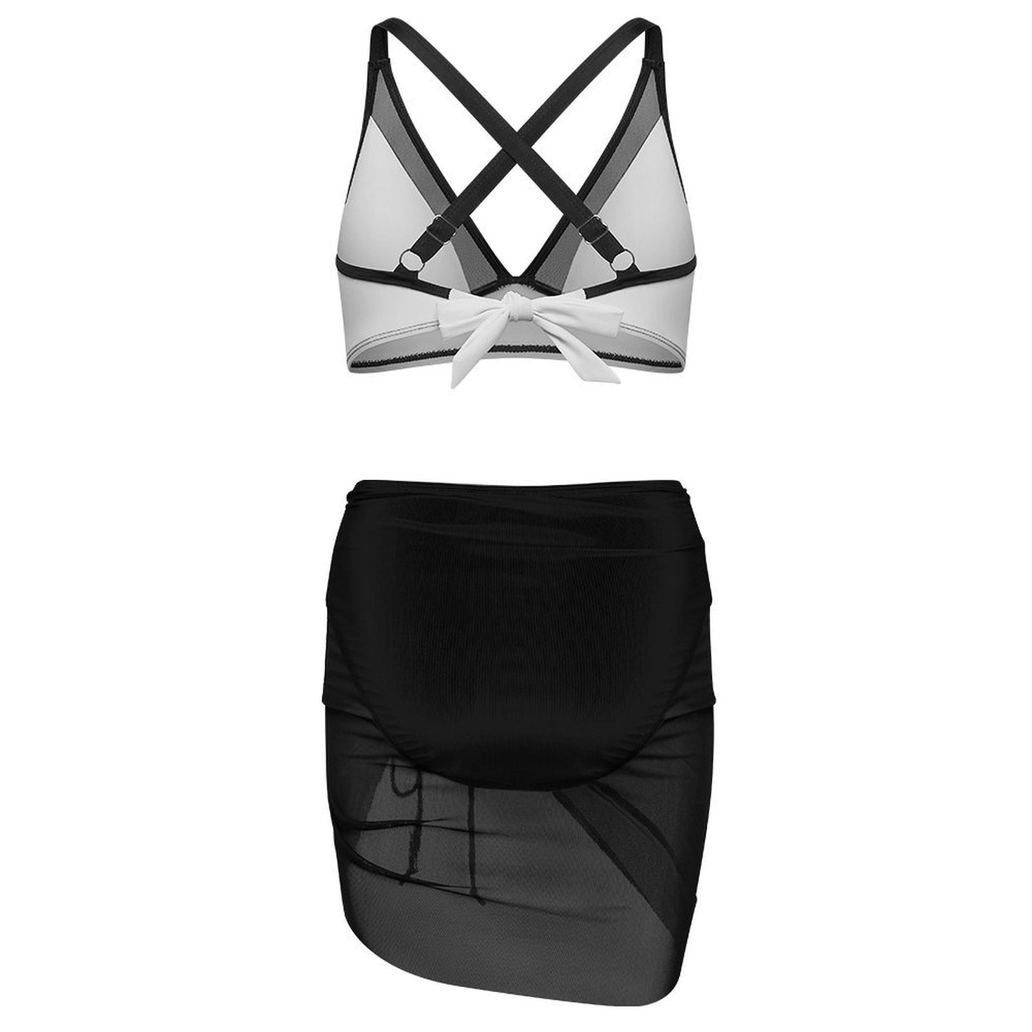 Come and Take It Flag Inspired Women's Mesh Drawstring Skirt and Swimsuit Set