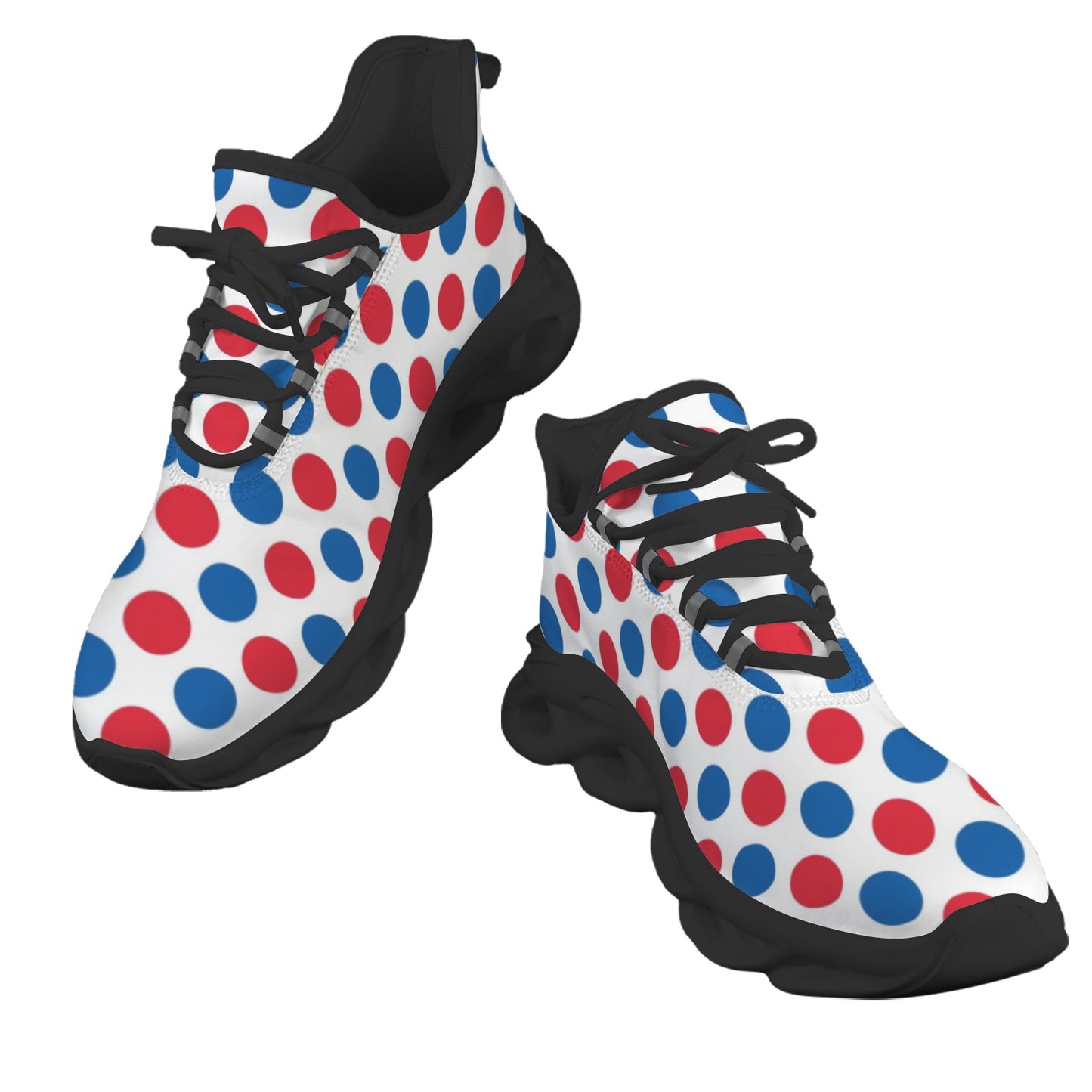 USA/American Flag Inspired Polka Dot Pattern Men's Twisted Sole Sneakers
