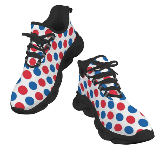 USA/American Flag Inspired Polka Dot Pattern Men's Twisted Sole Sneakers