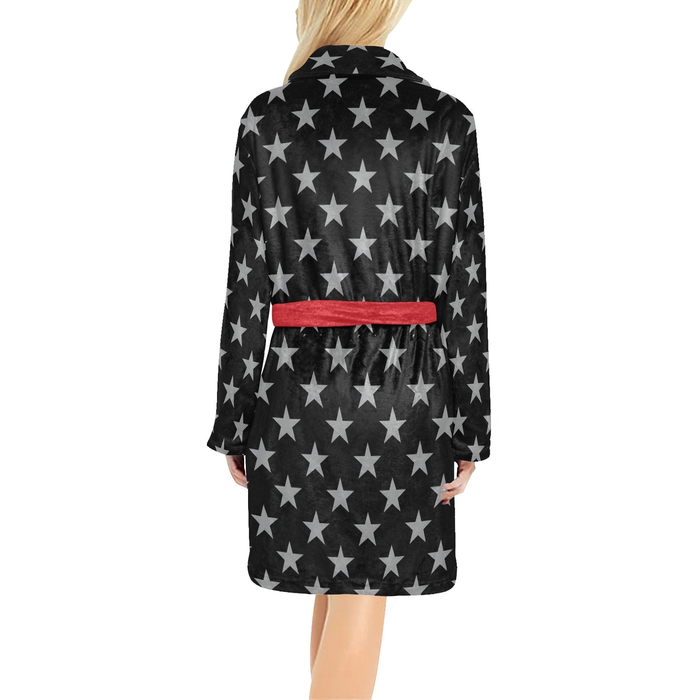 Thin Red Line Flag Inspired Women's Fleece Robe