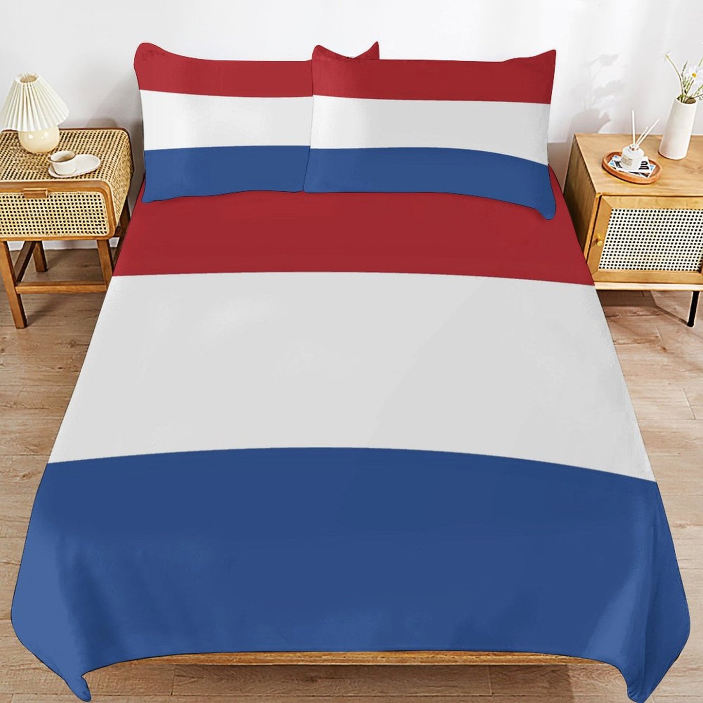 Netherlands Flag Inspired 3-Piece Bedding Set (1 Duvet Cover + 2 Pillow Shams) – 102"×90"