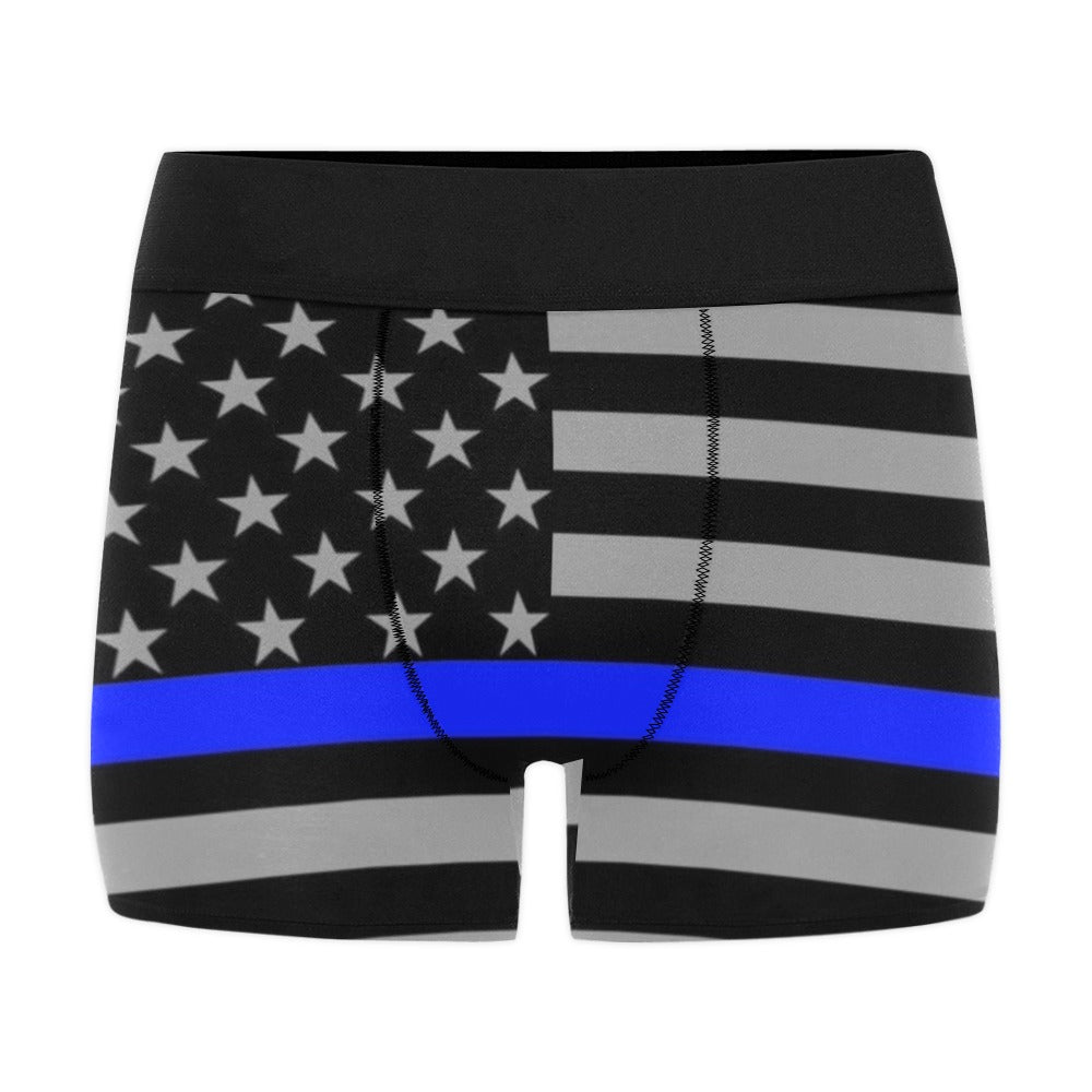 Thin Blue Line (subdued) Flag Inspired Mens Boxer Briefs Made in the USA