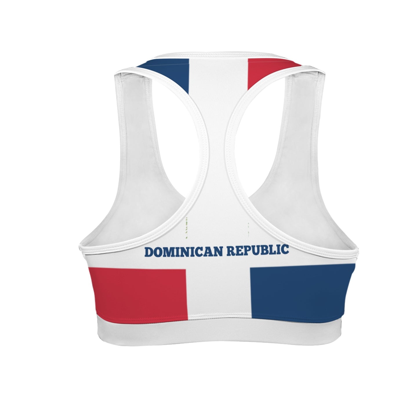 Dominican Republic Flag Racerback Sports Bra
