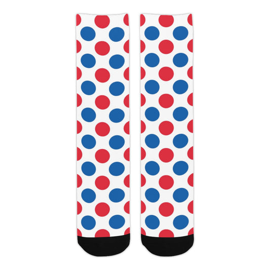 USA/American Flag Inspired Polka Dot Pattern Crew Socks | Ships from USA
