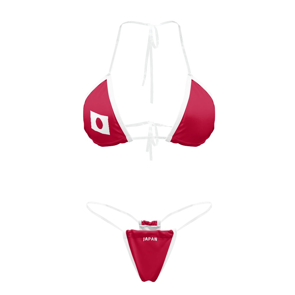 Japan Flag Inspired Transparent String Bikini