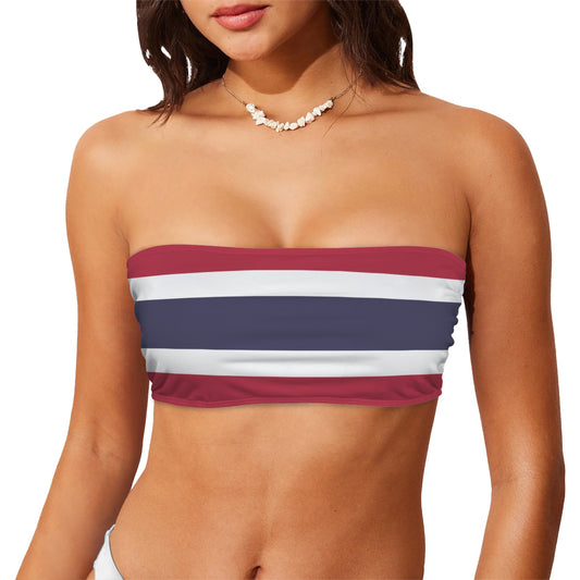Thailand Flag Inspired Bandeau Tube Bikini Top