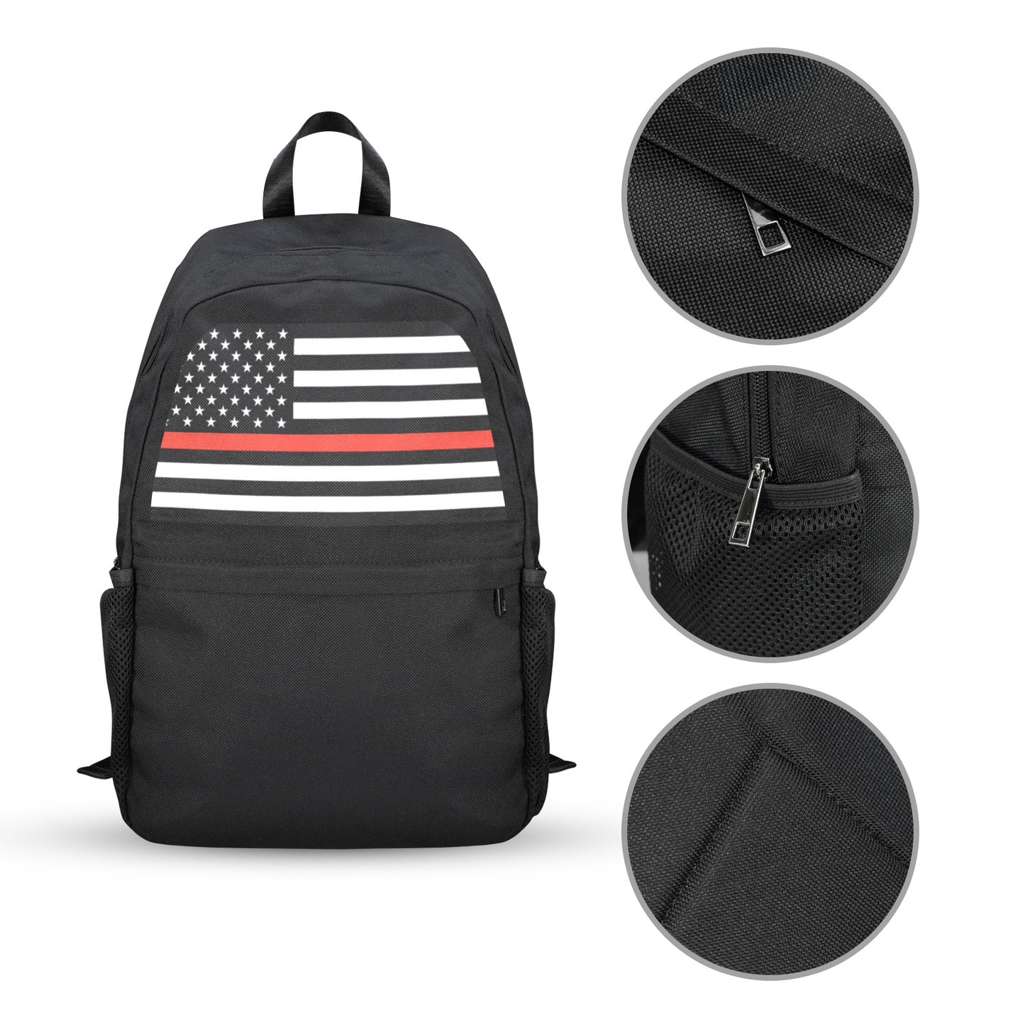 Thin Red Line Flag Inspired Casual Backpack Printed in the USA