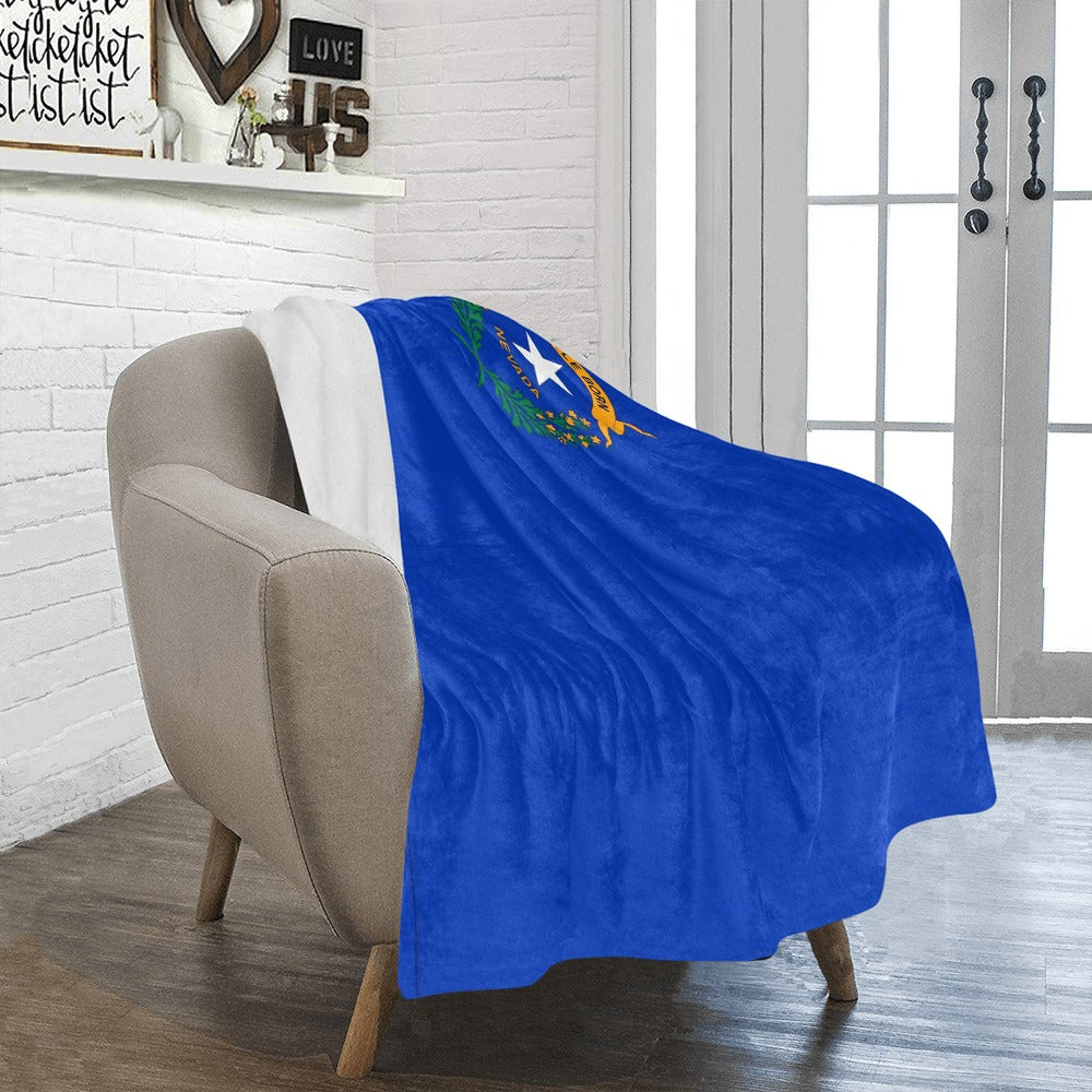 Cozy blue throw with Nevada flag by Luv My Flag.