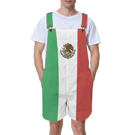 Mexico Flag Inspired Unisex Suspender Jumpsuit
