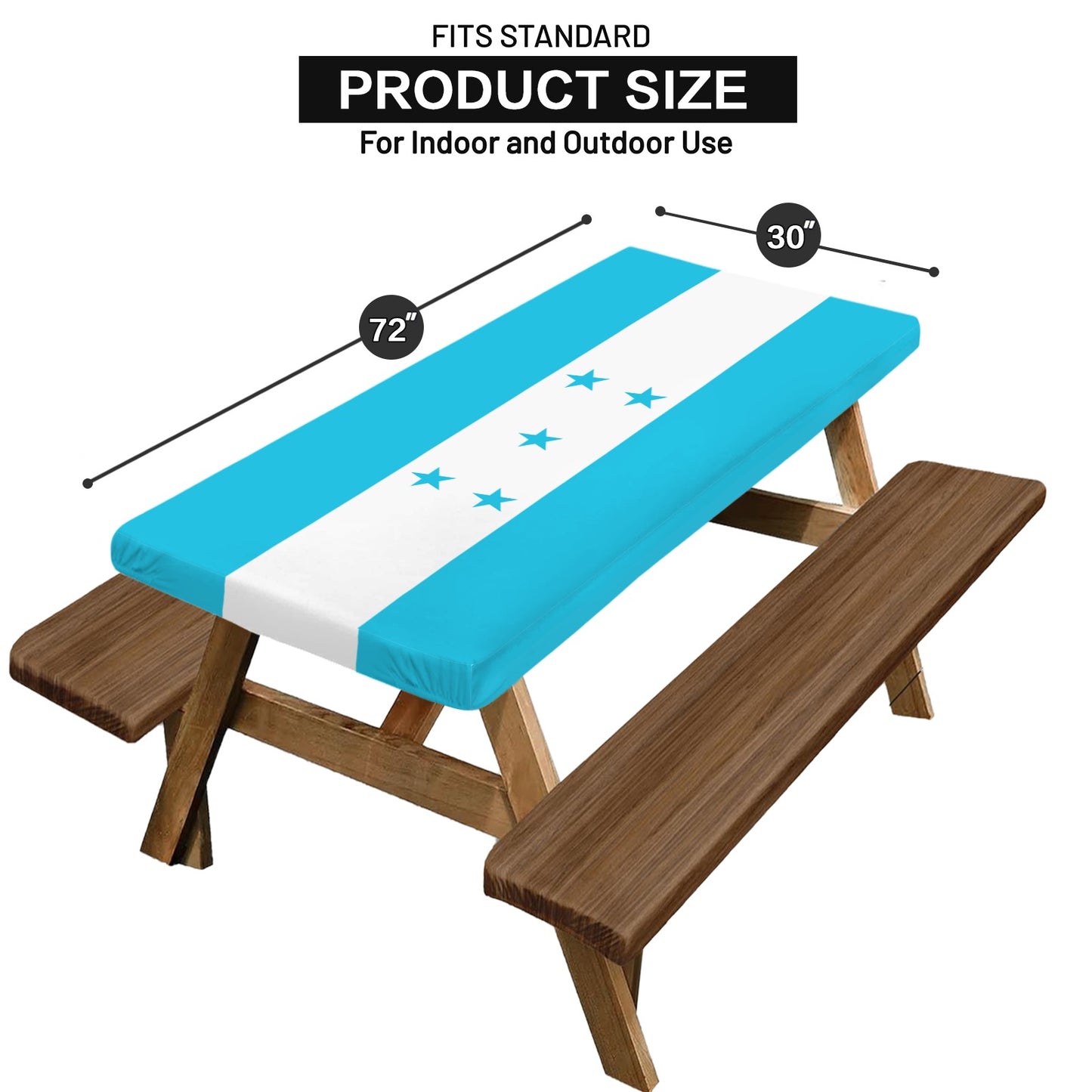 Honduras Flag Picnic Table Cover (72" x 30") (Made in the USA)