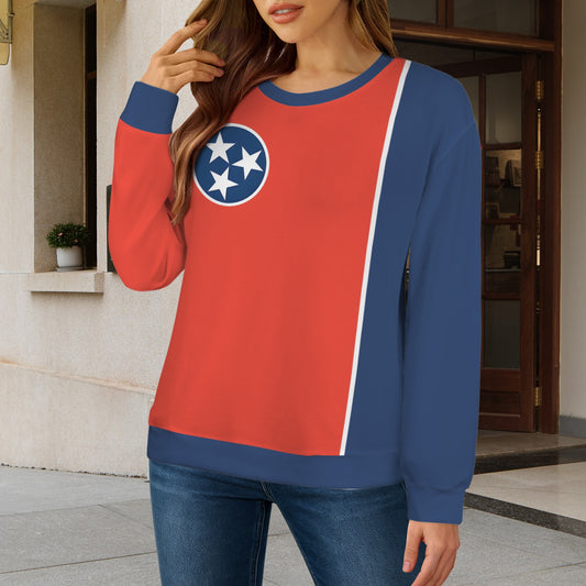 Tennessee Flag Inspired Women's Crew Neck Sweater Printed in the USA