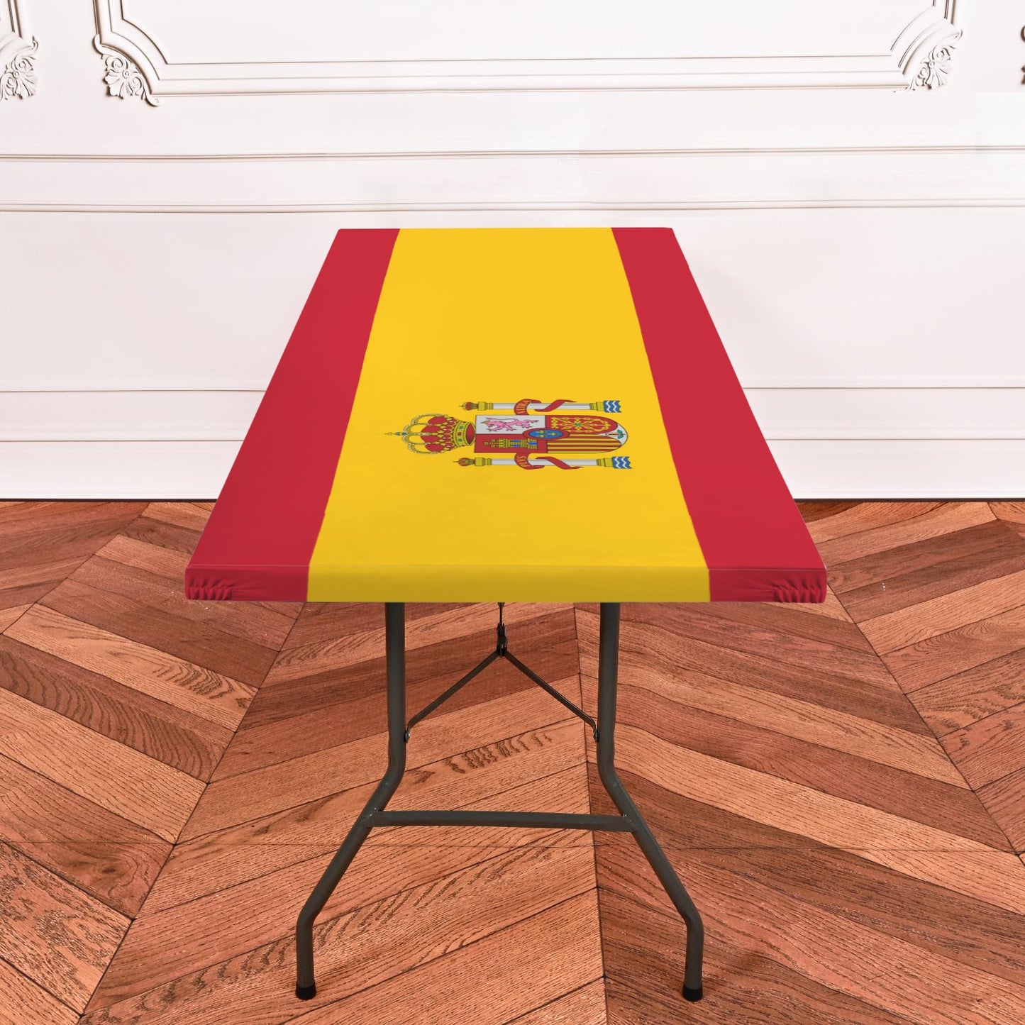 Spain Flag Inspired Custom Elastic Fitted Tablecloth 72x30 inch (Made in the USA)