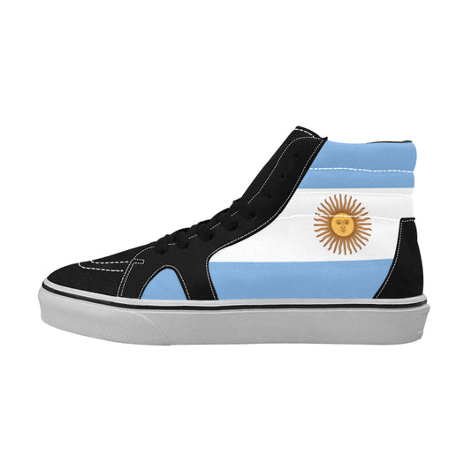 Argentina Flag Inspired Women's High Top Canvas Shoes