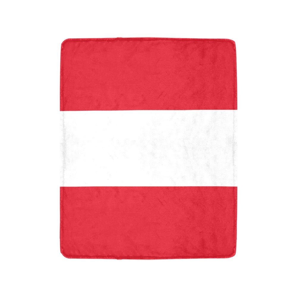Red and white striped blanket by Luv My Flag.