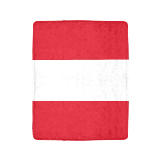 Red and white striped blanket by Luv My Flag.