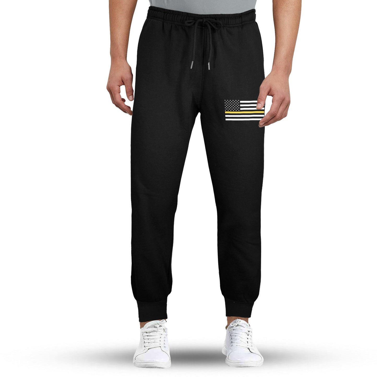 Thin Gold Line Flag Inspired Unisex Fleece Sweatpants (Left Printing) | Ships from USA