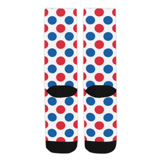 USA/American Flag Inspired Polka Dot Pattern Crew Socks | Ships from USA