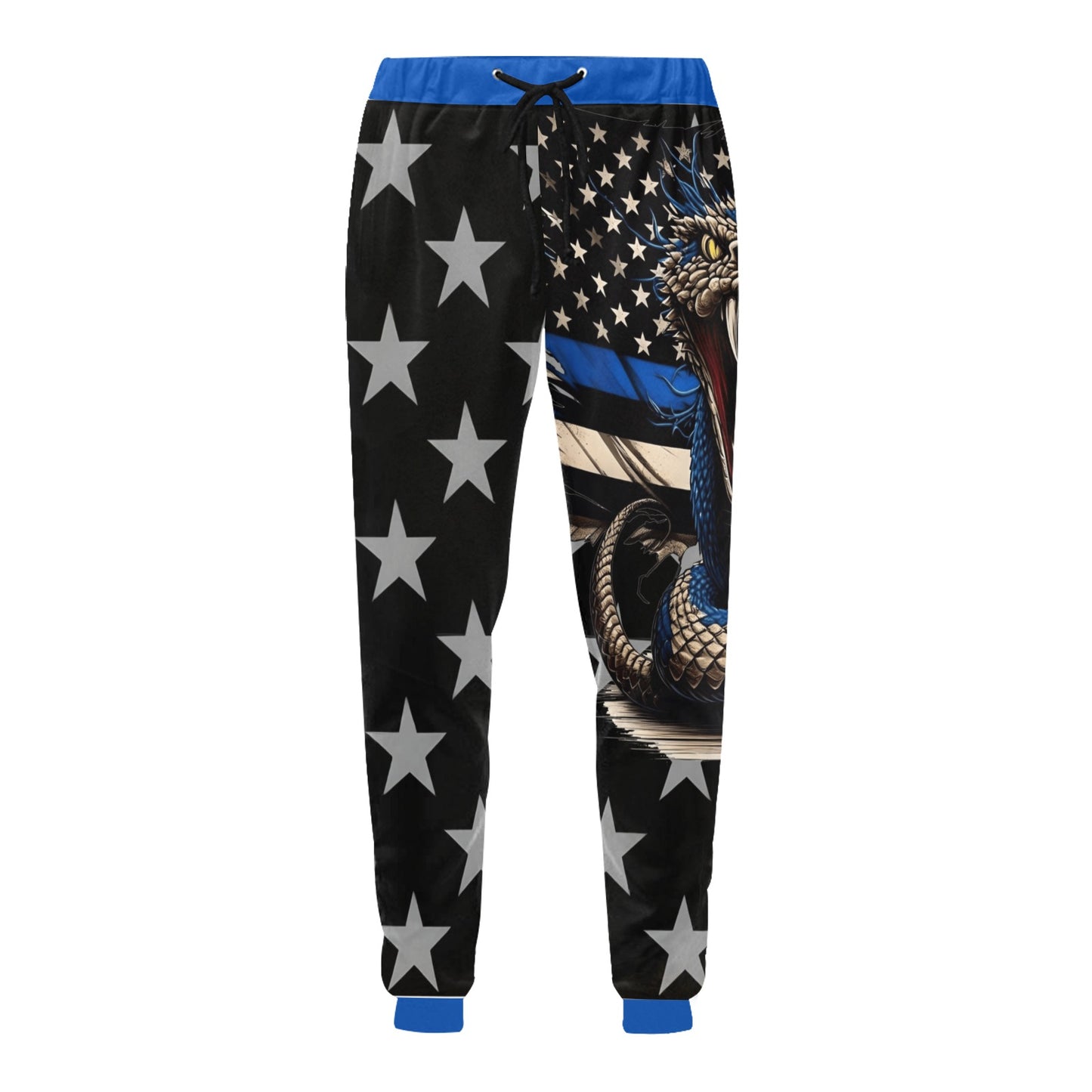 Thin Blue Line Flag Inspired Snake All Over Print Unisex Sweatpants
