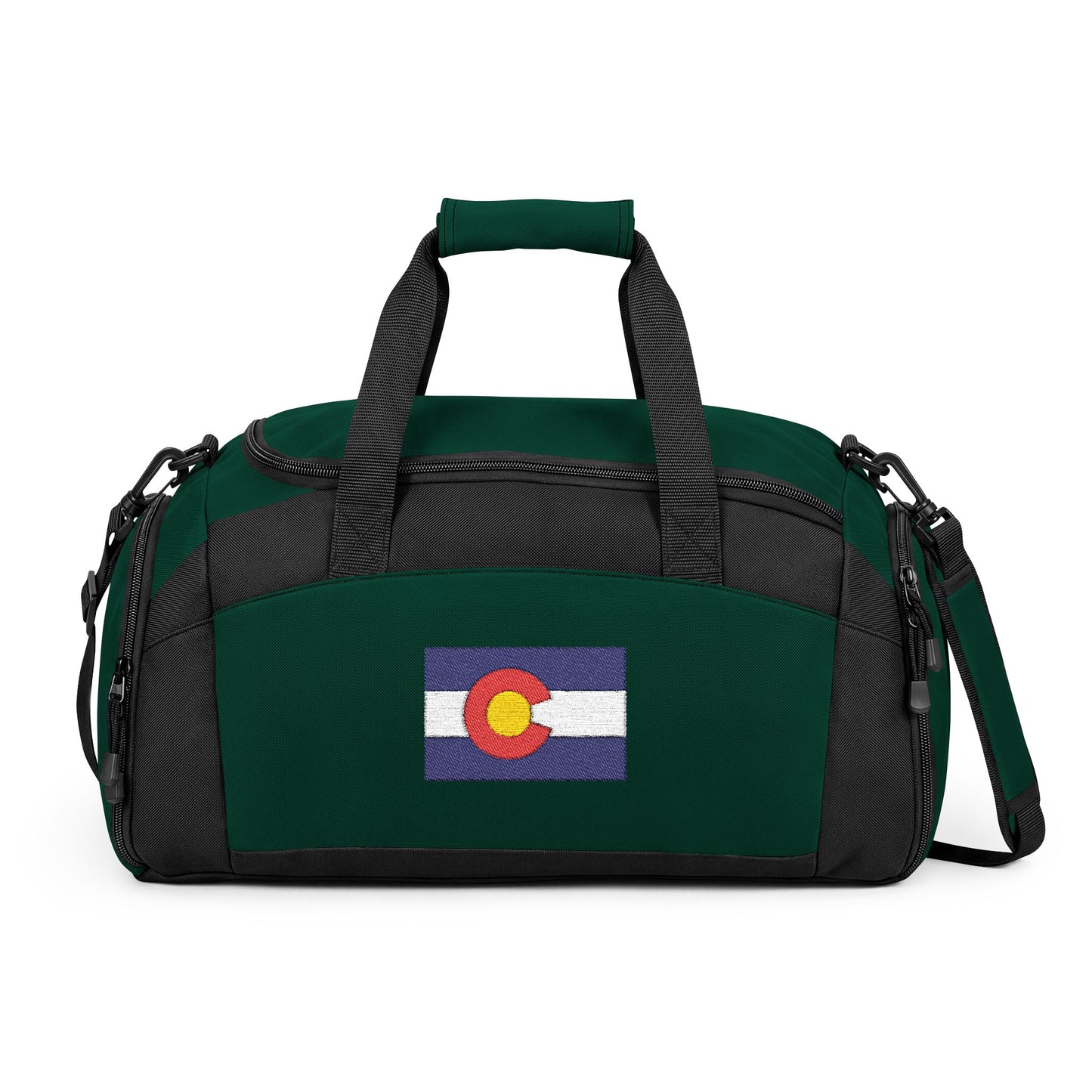Colorado Flag Gym Bag — Black Duffle with Embroidered Colorado Flag