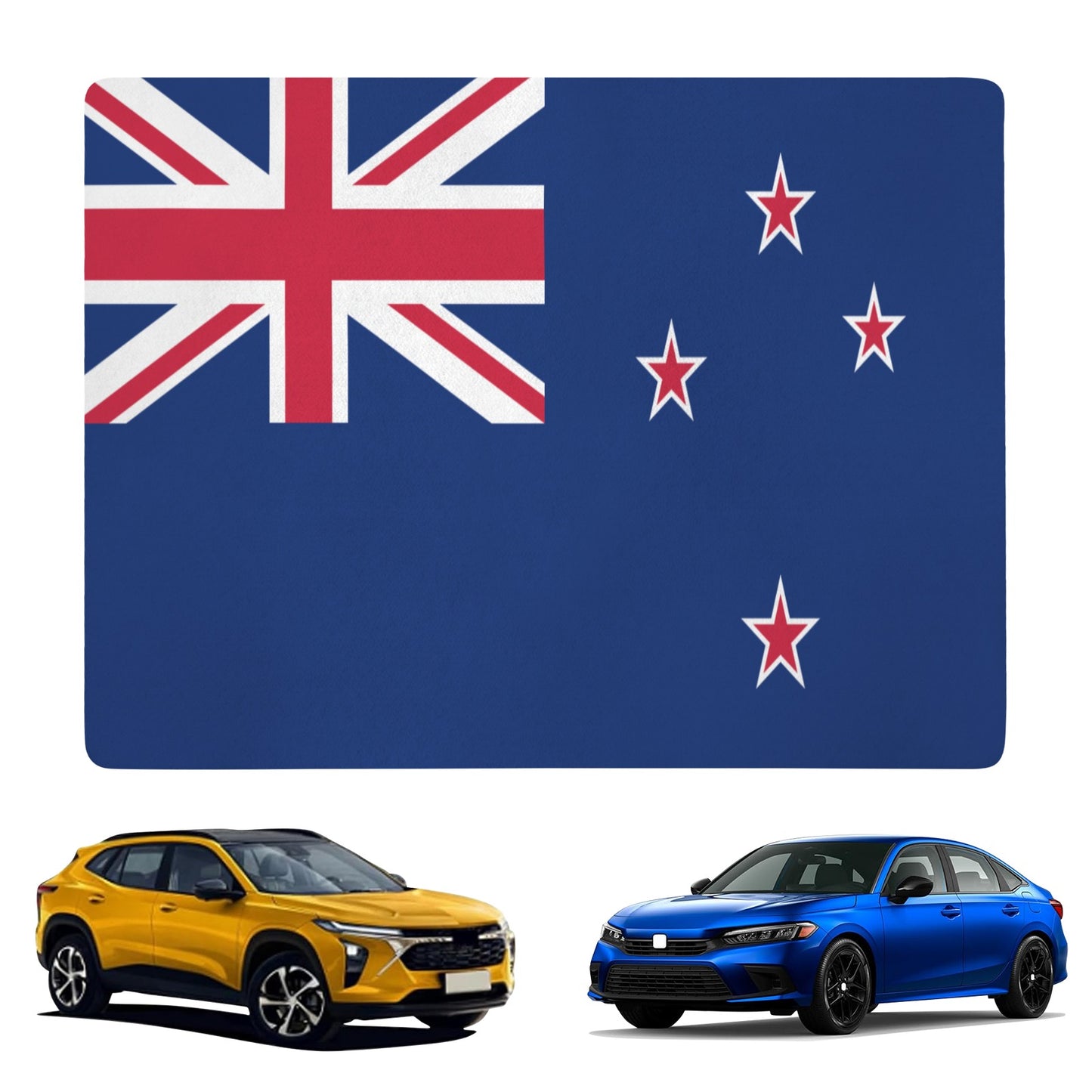New Zealand Flag Inspired Car Trunk Mat 100 × 75 cm / 39.4 × 30 in Printed in the USA