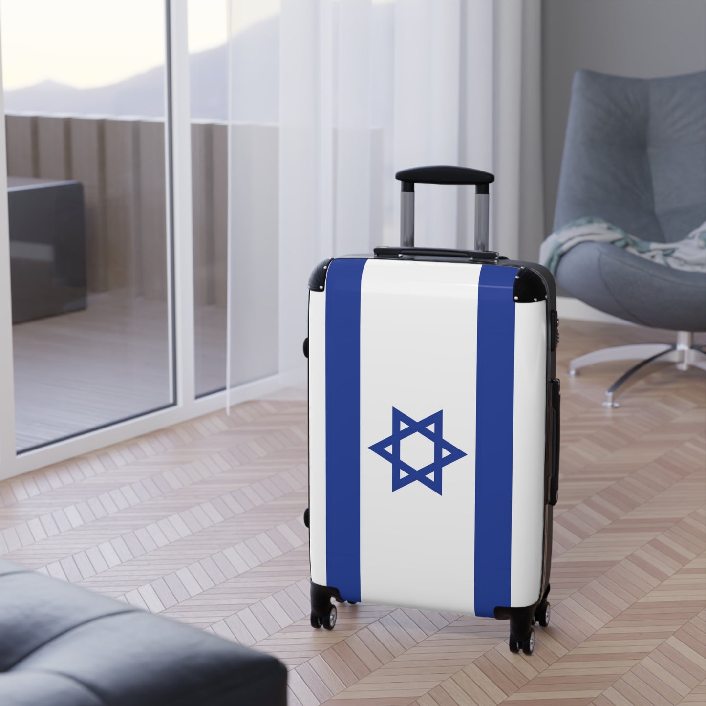 Israel Flag Inspired Suitcase