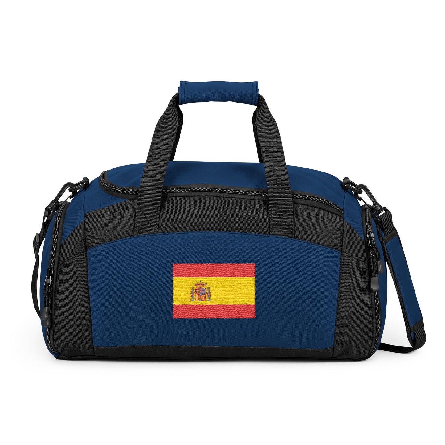 Spain Flag Gym Bag — Black Duffle with Embroidered Spain Flag