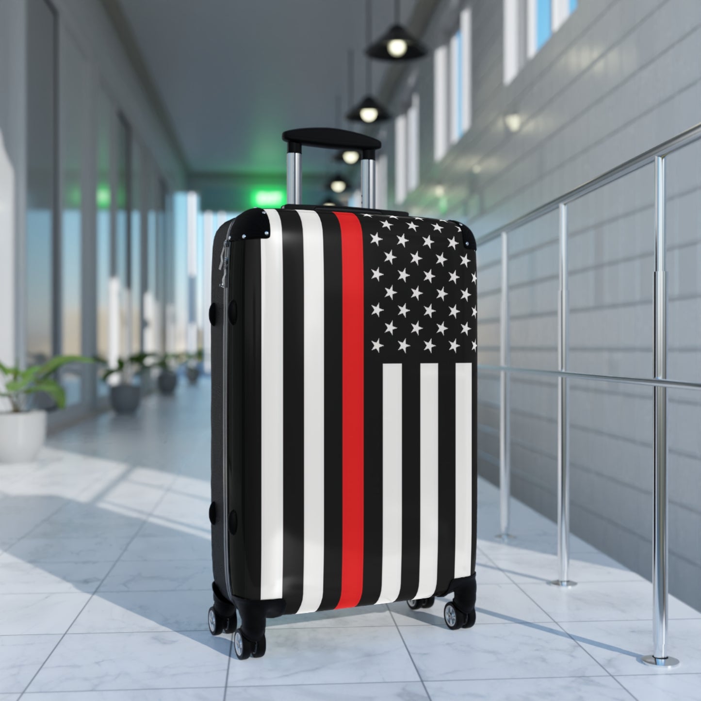 Thin Red Line Flag Suitcase