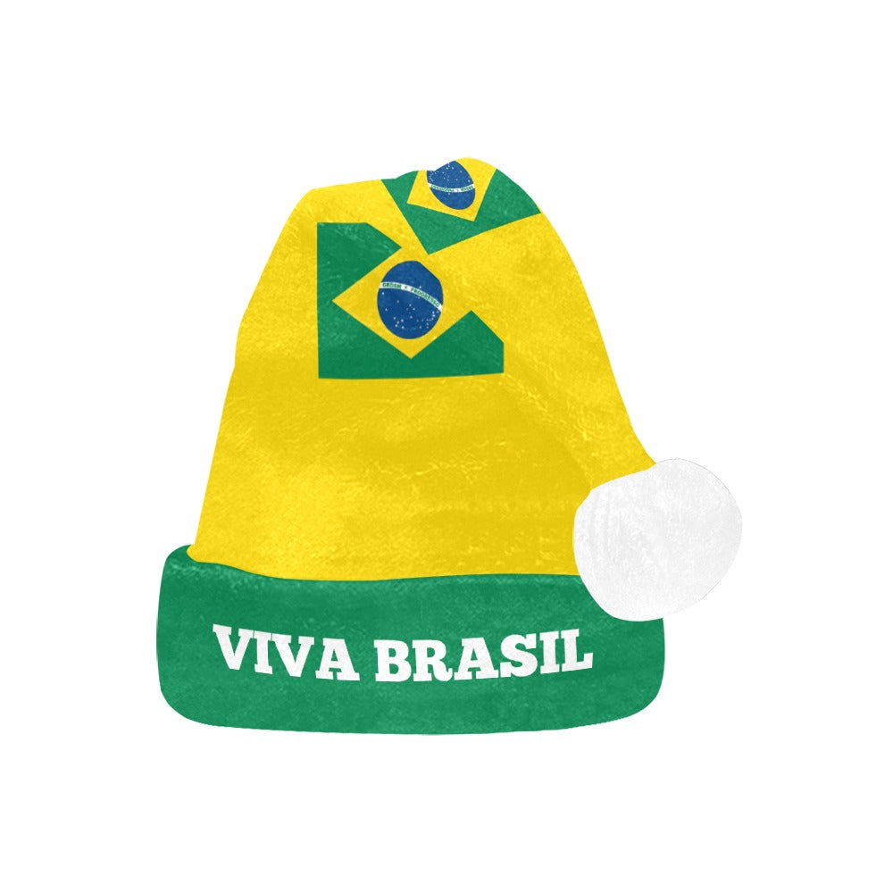 Brazil Flag Christmas Santa Hat