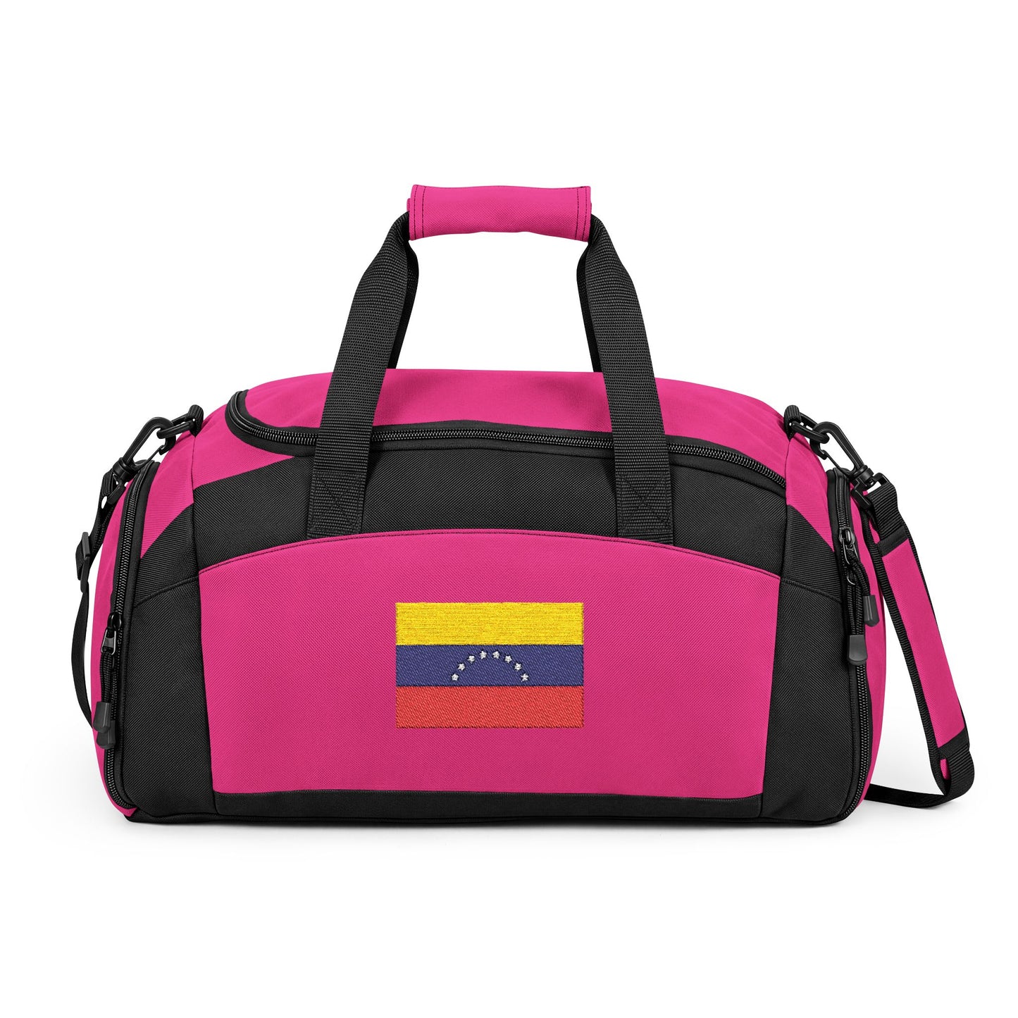 Venezuela Flag Gym Bag — Black Duffle with Embroidered Venezuela Flag