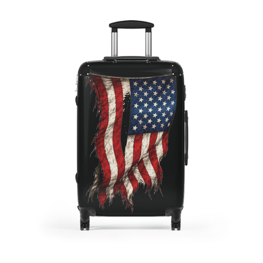 Tattered USA/American Flag Inspired Suitcase