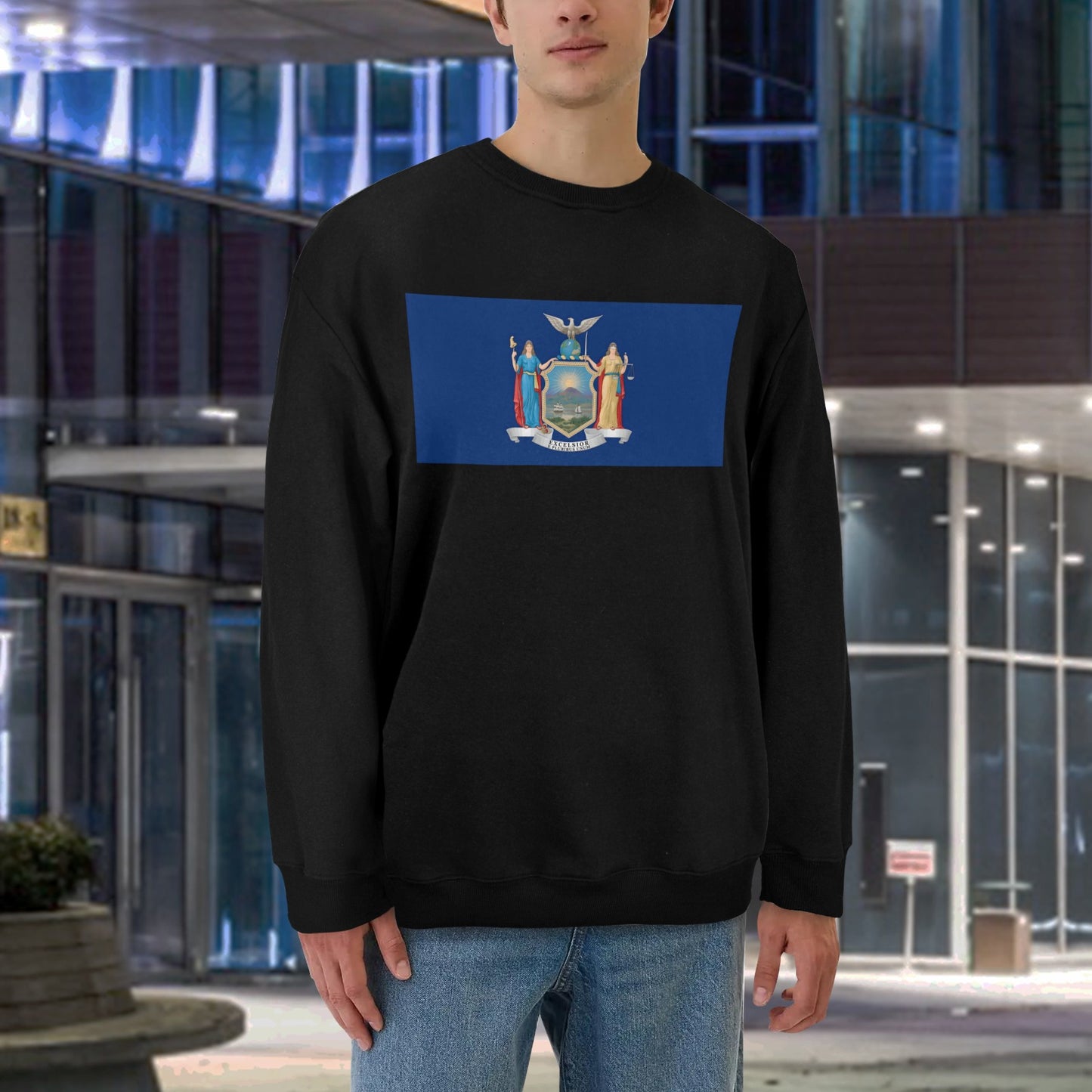 New York Flag Unisex Fleece Sweatshirt (Made in the USA)