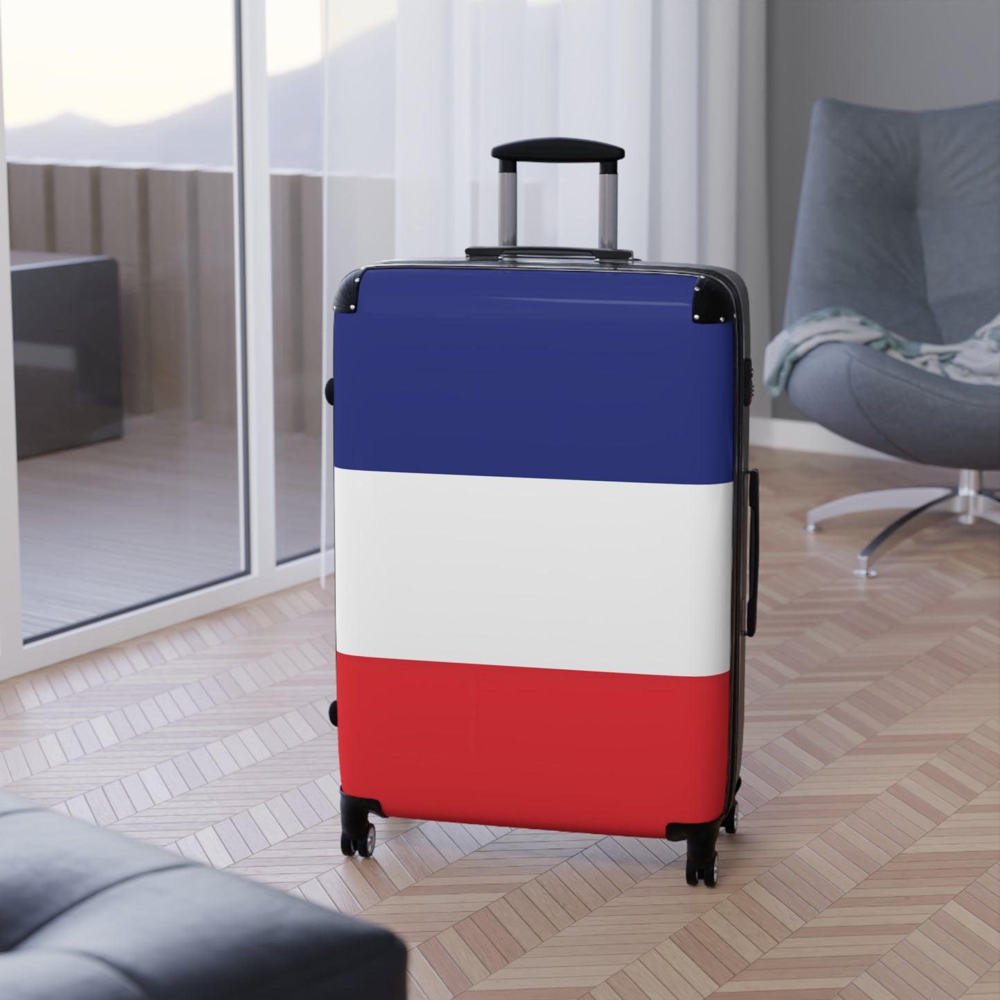 France Flag Inspired Suitcase