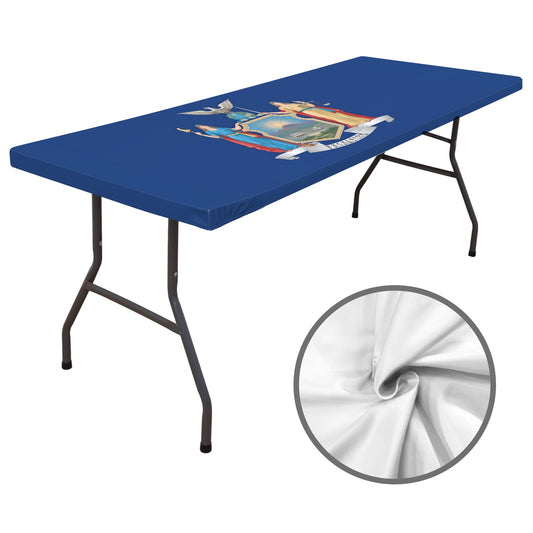 New York Flag Inspired Custom Elastic Fitted Tablecloth 72x30 inch (Made in the USA)