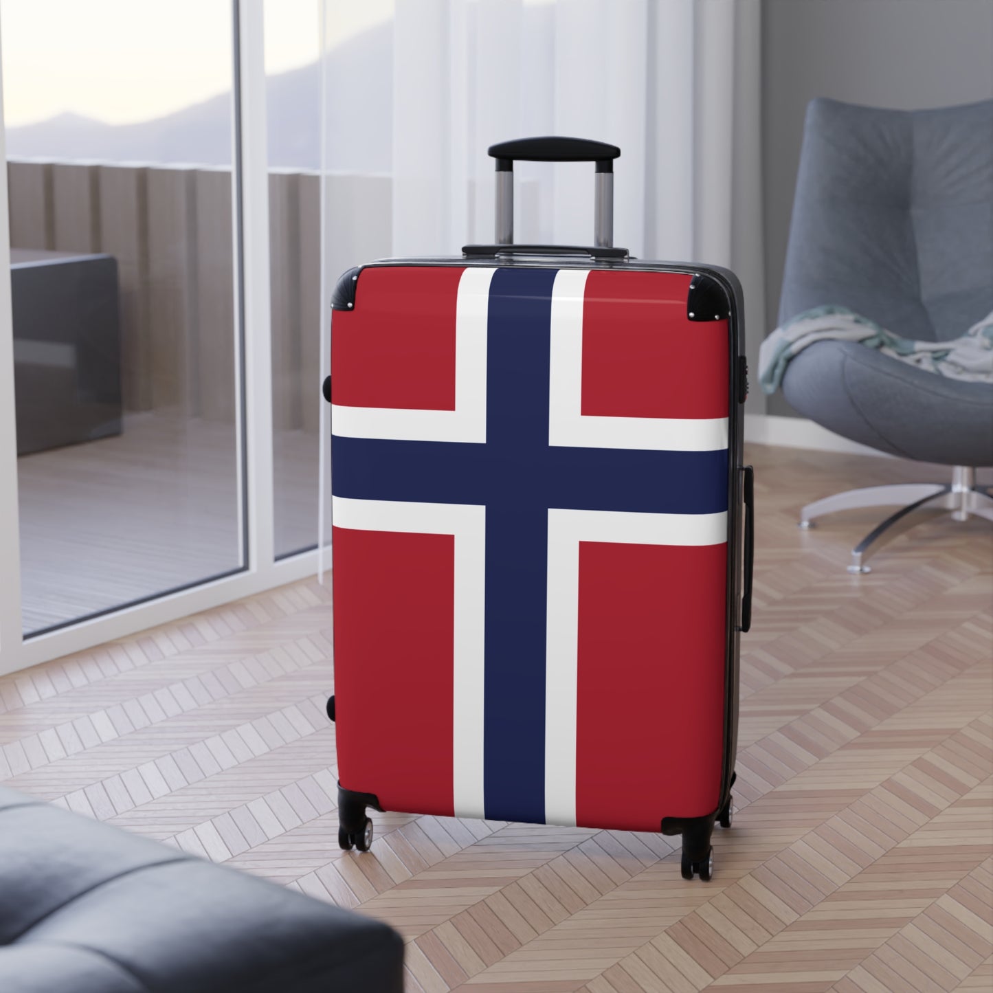 Norway Flag Inspired Suitcase