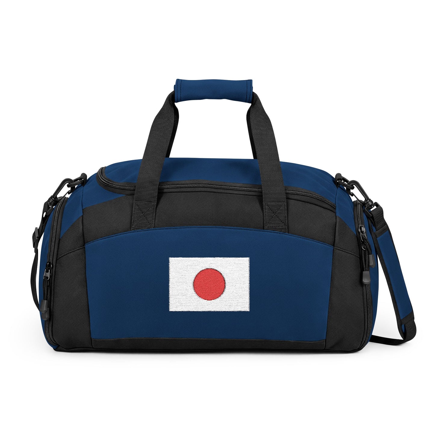 Japan Flag Gym Bag — Black Duffle with Embroidered Japan Flag