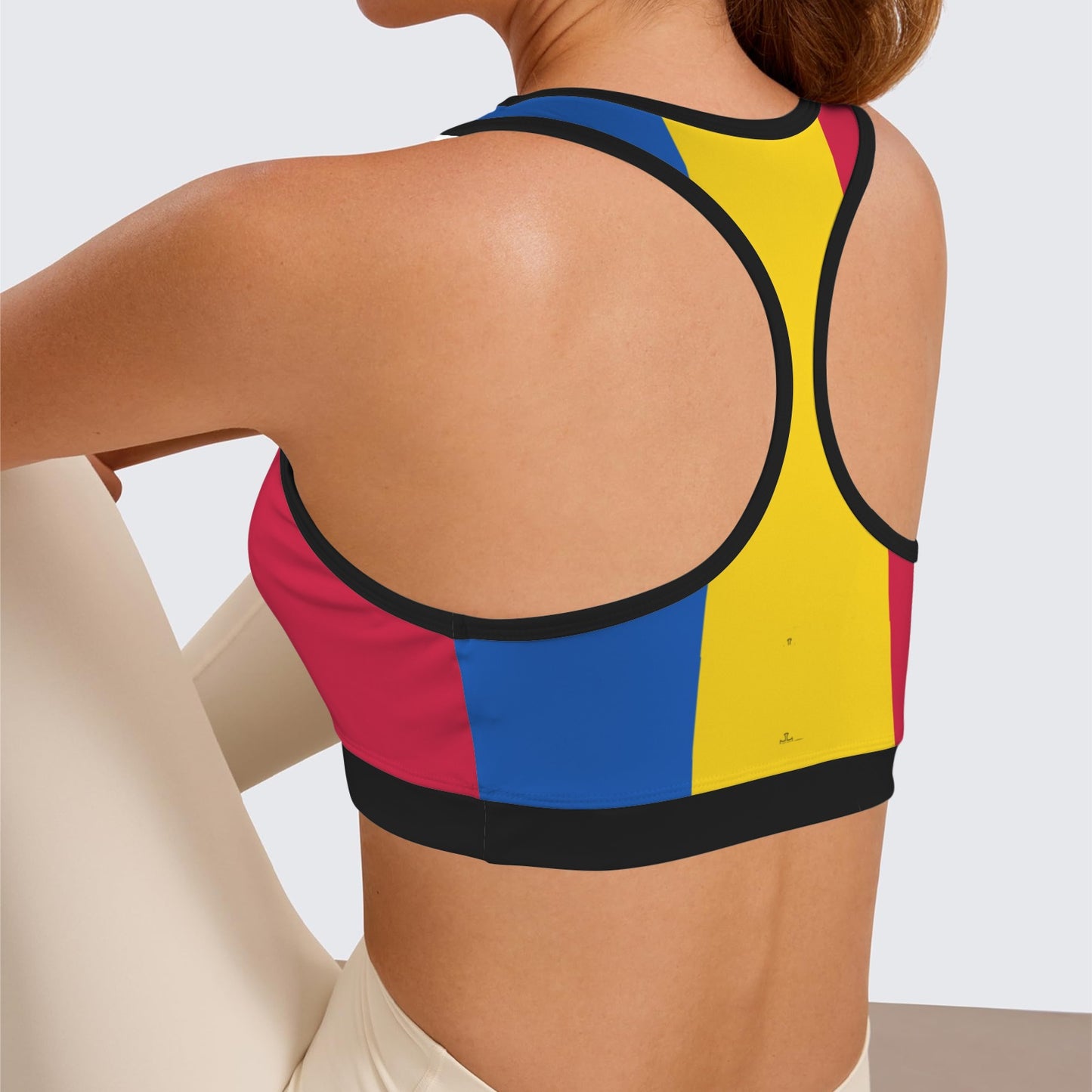 Moldova Flag Racerback Sports Bra