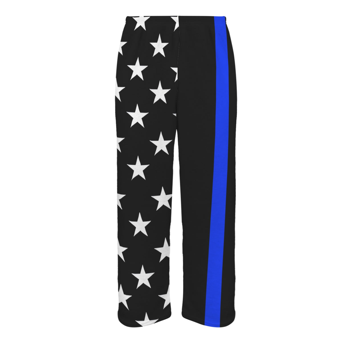 Thin Blue Line Flag Inspired Style-2 Men's Flannel Pajama Trousers Printed in the USA