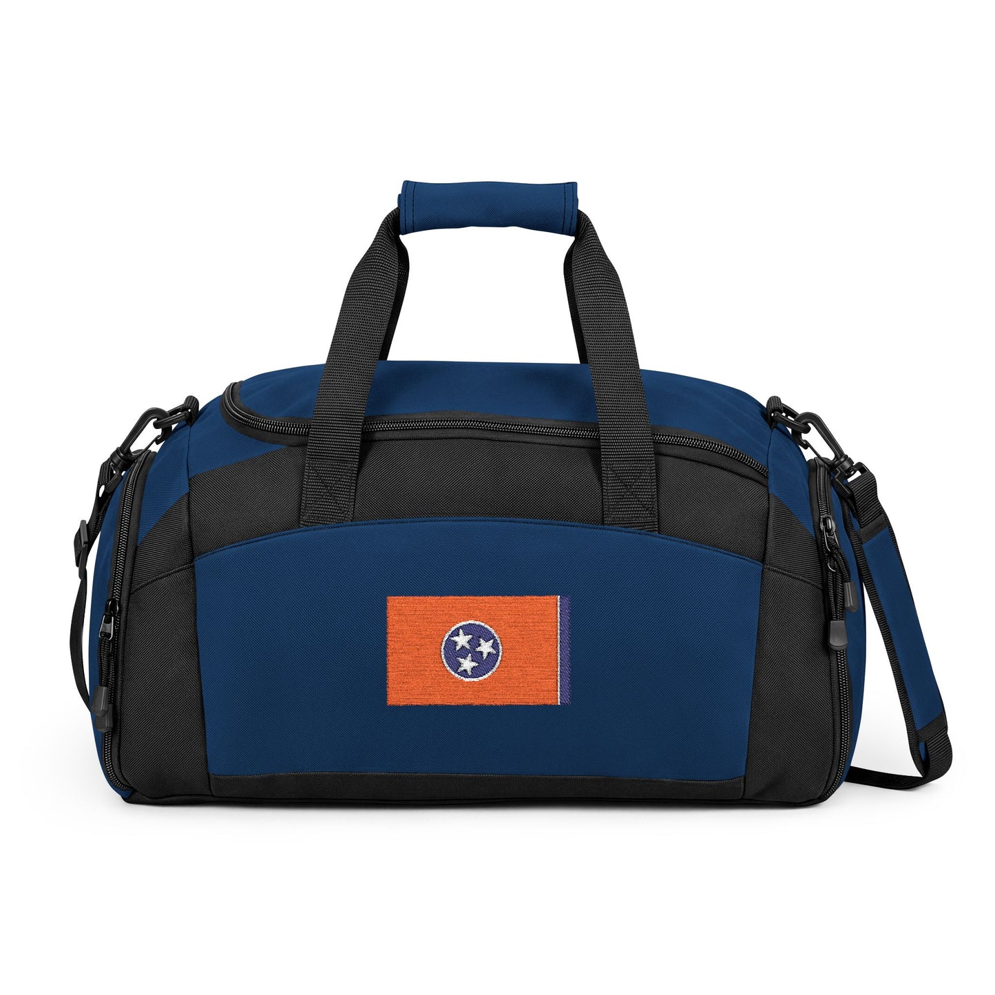 Tennessee Flag Gym Bag — Black Duffle with Embroidered Tennessee Flag