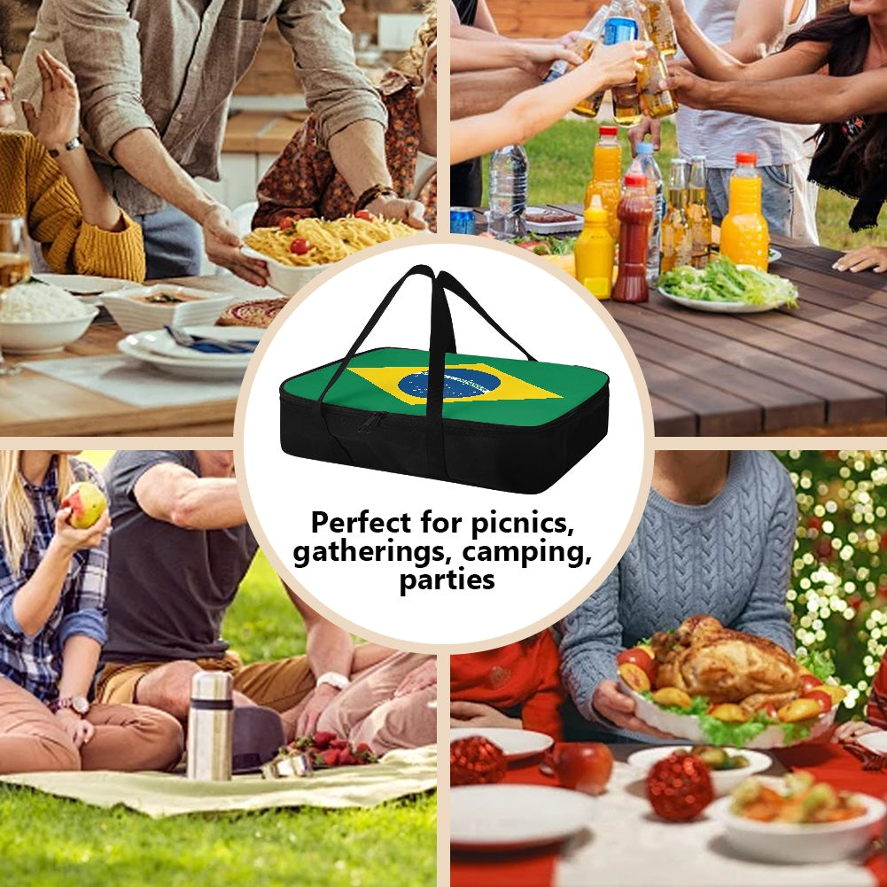 Brazil Flag Inspired Insulated Casserole Carrier – Durable Hot & Cold Food Bag