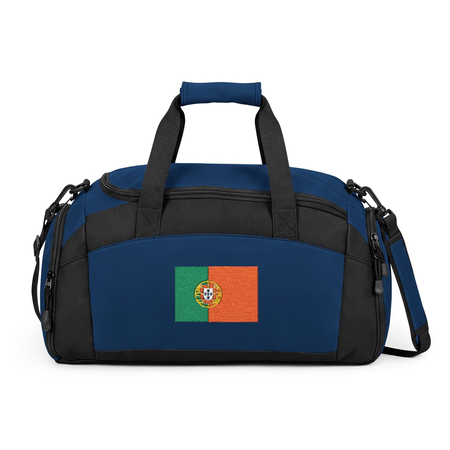 Portugal Flag Gym Bag — Black Duffle with Embroidered Portugal Flag