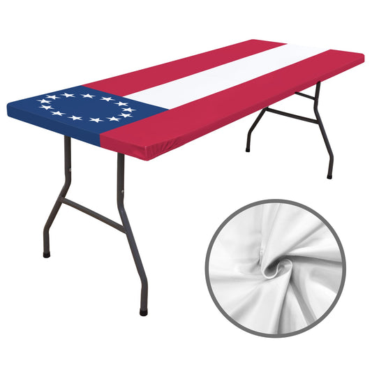 Confederate States Flag Inspired Custom Elastic Fitted Tablecloth 72x30 inch (Made in the USA)