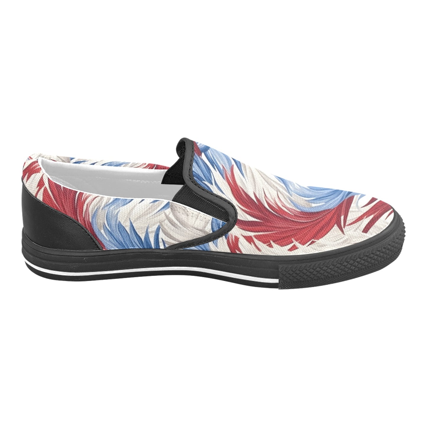 USA/American Flag Inspired Feather Pattern Men's Slip-on Canvas Shoes